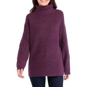 NWT Women's Purple Turtleneck Tunic Sweater Size Large